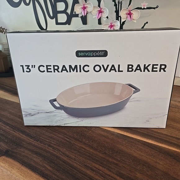 Servappetit Ceramic Oval Baker Roasting Dish Casserole Pan 13 inch - Picture 1 of 7